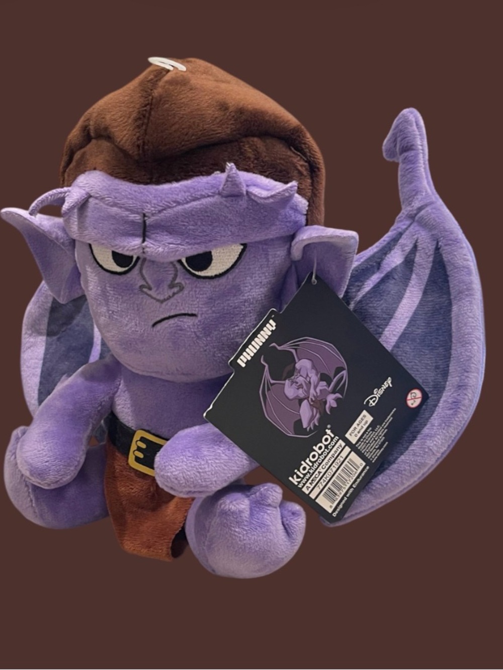 Disney Kidrobot Purple Gargoyle Plush with Brown Hat